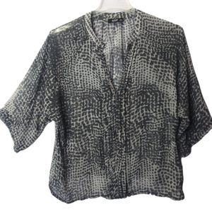 a.n.a. A New Approach Women's Top Sheer /Animal Print  Size L